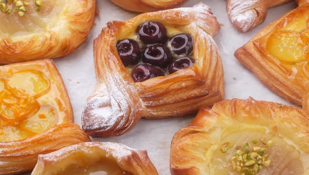 4 Cherry Fancy Danish Pastry - Image 1